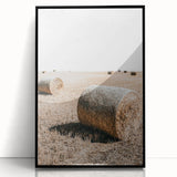 Farmhouse Wall Art: Rolling Hay Bale Scene for Rustic Farmhouse Decor