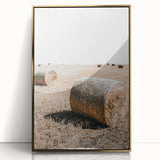 Farmhouse Wall Art: Rolling Hay Bale Scene for Rustic Farmhouse Decor
