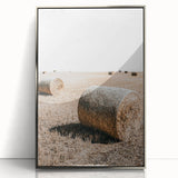 Farmhouse Wall Art: Rolling Hay Bale Scene for Rustic Farmhouse Decor