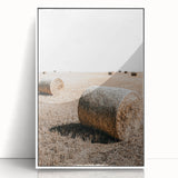 Farmhouse Wall Art: Rolling Hay Bale Scene for Rustic Farmhouse Decor