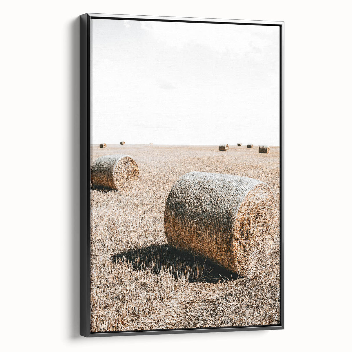 Farmhouse Wall Art: Rolling Hay Bale Scene for Rustic Farmhouse Decor