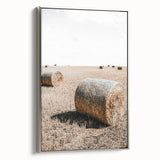 Farmhouse Wall Art: Rolling Hay Bale Scene for Rustic Farmhouse Decor