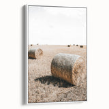 Farmhouse Wall Art: Rolling Hay Bale Scene for Rustic Farmhouse Decor