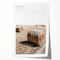 Farmhouse Wall Art: Rolling Hay Bale Scene for Rustic Farmhouse Decor