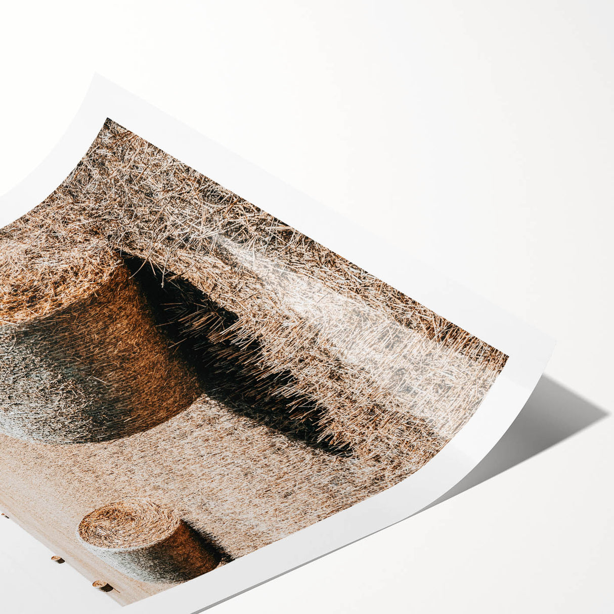 Farmhouse Wall Art: Rolling Hay Bale Scene for Rustic Farmhouse Decor