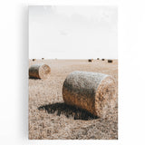 Farmhouse Wall Art: Rolling Hay Bale Scene for Rustic Farmhouse Decor