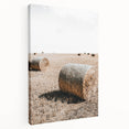 Farmhouse Wall Art: Rolling Hay Bale Scene for Rustic Farmhouse Decor