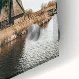 Farmhouse Wall Art: Rustic Windmill by the Water for Country Style Decor