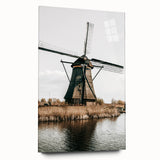 Farmhouse Wall Art: Rustic Windmill by the Water for Country Style Decor