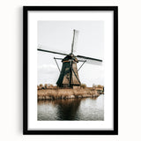Farmhouse Wall Art: Rustic Windmill by the Water for Country Style Decor