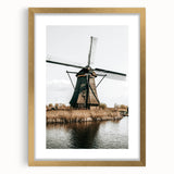 Farmhouse Wall Art: Rustic Windmill by the Water for Country Style Decor