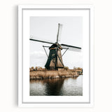 Farmhouse Wall Art: Rustic Windmill by the Water for Country Style Decor