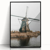 Farmhouse Wall Art: Rustic Windmill by the Water for Country Style Decor