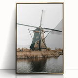 Farmhouse Wall Art: Rustic Windmill by the Water for Country Style Decor