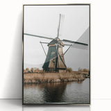Farmhouse Wall Art: Rustic Windmill by the Water for Country Style Decor