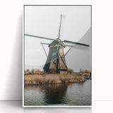 Farmhouse Wall Art: Rustic Windmill by the Water for Country Style Decor