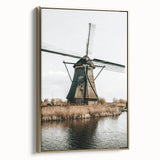 Farmhouse Wall Art: Rustic Windmill by the Water for Country Style Decor