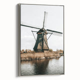 Farmhouse Wall Art: Rustic Windmill by the Water for Country Style Decor