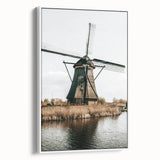 Farmhouse Wall Art: Rustic Windmill by the Water for Country Style Decor
