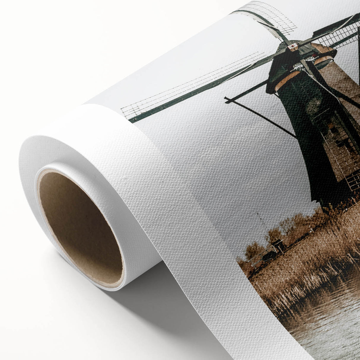 Farmhouse Wall Art: Rustic Windmill by the Water for Country Style Decor