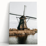 Farmhouse Wall Art: Rustic Windmill by the Water for Country Style Decor