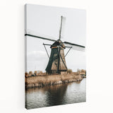 Farmhouse Wall Art: Rustic Windmill by the Water for Country Style Decor