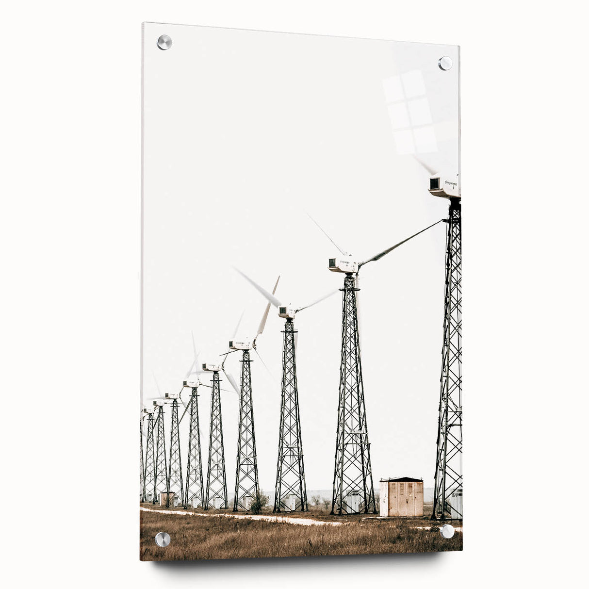 Farmhouse Wall Art: Wind Turbine Field for Modern Rustic Farmhouse Decor