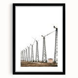 Farmhouse Wall Art: Wind Turbine Field for Modern Rustic Farmhouse Decor