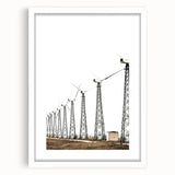 Farmhouse Wall Art: Wind Turbine Field for Modern Rustic Farmhouse Decor
