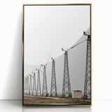 Farmhouse Wall Art: Wind Turbine Field for Modern Rustic Farmhouse Decor