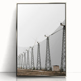 Farmhouse Wall Art: Wind Turbine Field for Modern Rustic Farmhouse Decor