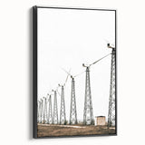 Farmhouse Wall Art: Wind Turbine Field for Modern Rustic Farmhouse Decor
