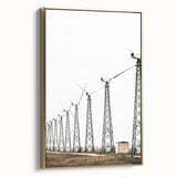 Farmhouse Wall Art: Wind Turbine Field for Modern Rustic Farmhouse Decor