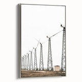Farmhouse Wall Art: Wind Turbine Field for Modern Rustic Farmhouse Decor