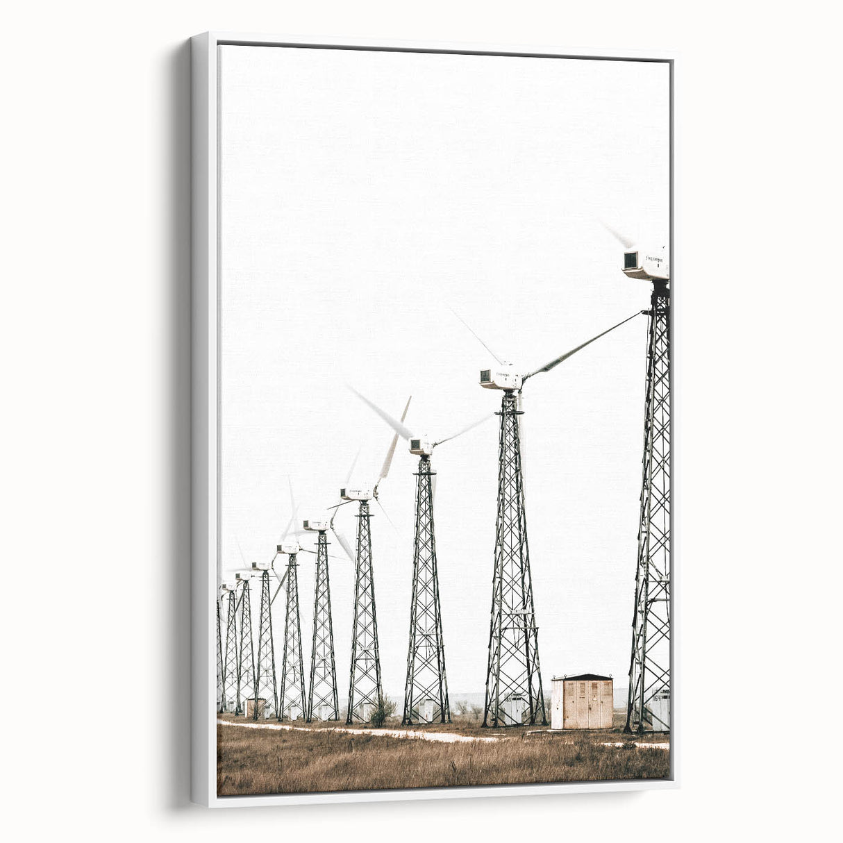 Farmhouse Wall Art: Wind Turbine Field for Modern Rustic Farmhouse Decor
