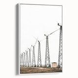 Farmhouse Wall Art: Wind Turbine Field for Modern Rustic Farmhouse Decor