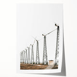 Farmhouse Wall Art: Wind Turbine Field for Modern Rustic Farmhouse Decor