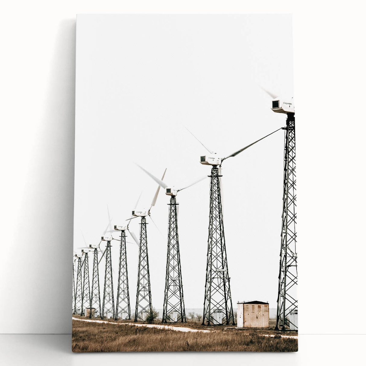 Farmhouse Wall Art: Wind Turbine Field for Modern Rustic Farmhouse Decor