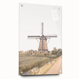 Farmhouse Wall Art: Windmill by the Canal for Rustic Country Decor