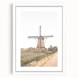 Farmhouse Wall Art: Windmill by the Canal for Rustic Country Decor