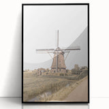 Farmhouse Wall Art: Windmill by the Canal for Rustic Country Decor