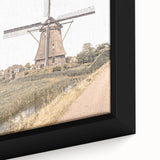 Farmhouse Wall Art: Windmill by the Canal for Rustic Country Decor