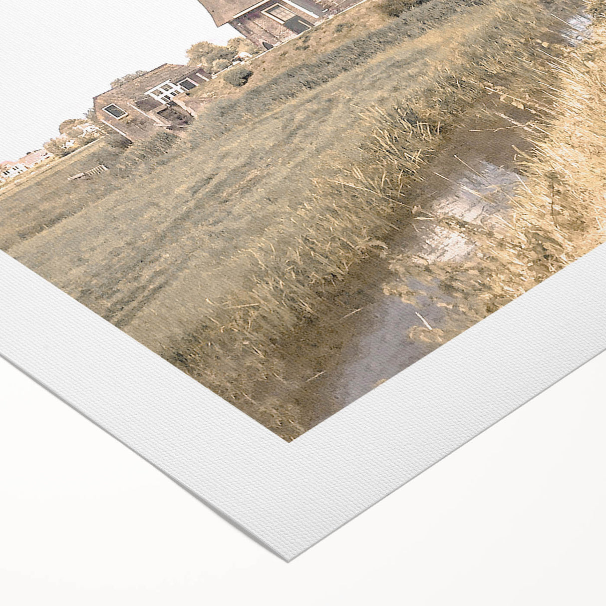 Farmhouse Wall Art: Windmill by the Canal for Rustic Country Decor