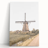 Farmhouse Wall Art: Windmill by the Canal for Rustic Country Decor