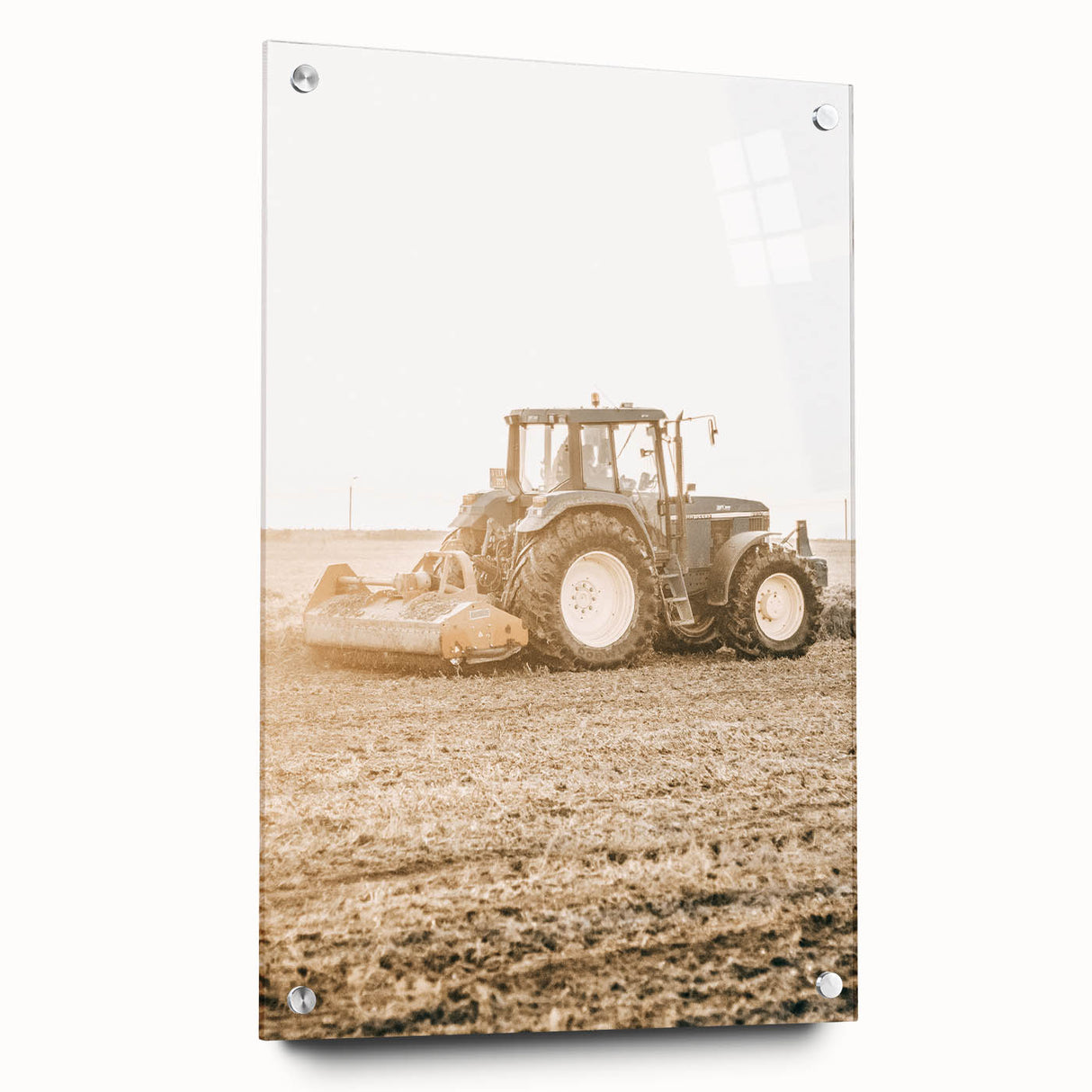Farmhouse Wall Art: Tractor at Work for Rustic Country Farmhouse Decor