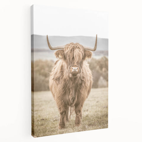 Farmhouse Wall Art: Majestic Highland Cow for Rustic Country Decor