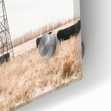 Farmhouse Wall Art: Windmill and Cattle Scene for Rustic Country Decor