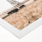 Farmhouse Wall Art: Windmill and Cattle Scene for Rustic Country Decor