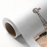 Farmhouse Wall Art: Windmill and Cattle Scene for Rustic Country Decor