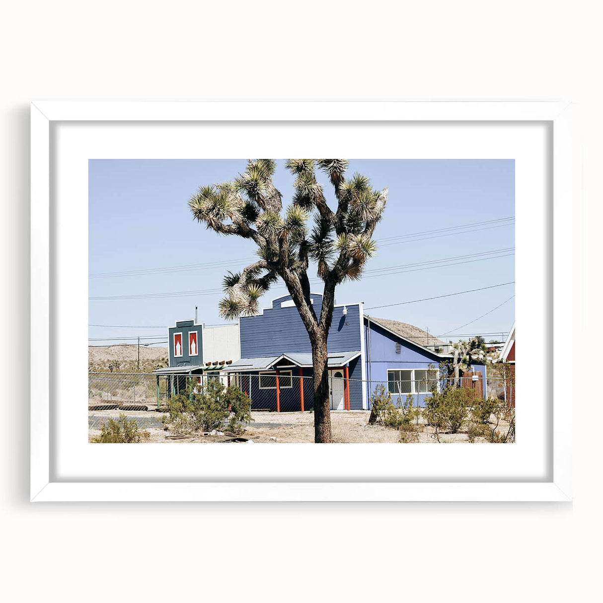 Farmhouse Wall Art: Desert Architecture with Joshua Tree for Rustic Decor